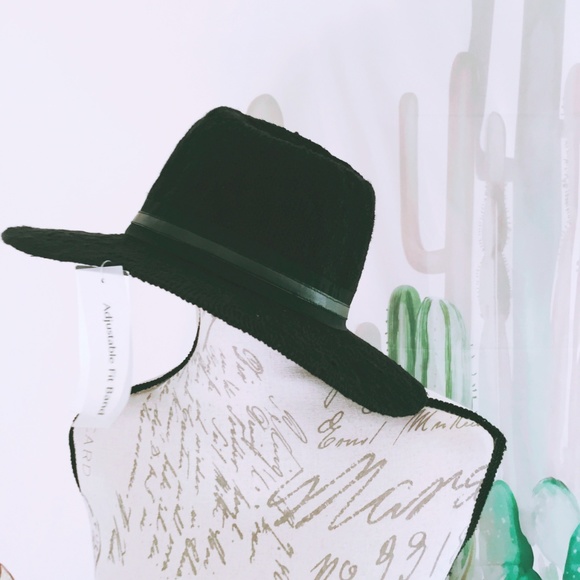 Women's Black Panama Hat NWT Crochet Sears - Picture 3 of 3